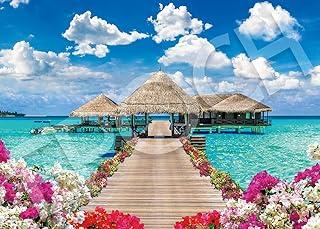 EPOCH 500-Piece Jigsaw Puzzle: Overseas Scenery - Luxury Time: Maldives (38×53cm) 06-308s Includes Glue, Spatula, and Point Voucher EPOCH