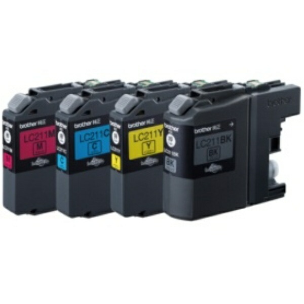 Brother Ink Cartridges Value Pack 4 Colors LC211-4PK 1 Box (4 Cartridges: 1 Each Color)
