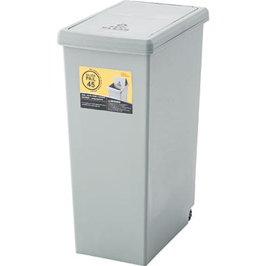 Azumaya-kk Lidded Trash Can Gray W27×D42×H60.5cm LFS-763GR