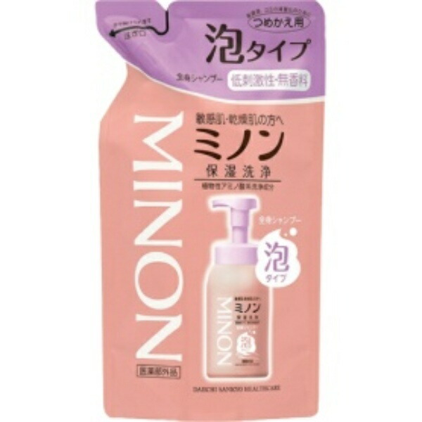 Daiichi Sankyo Healthcare Minon Body Shampoo Foam Type (Moisturizing Type) Refill 400ml 1 Pack