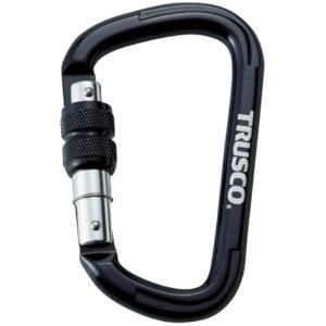 TRUSCO Screw Lock Carabiner Wire Diameter 10.5 110 Black TKNNL1111BK