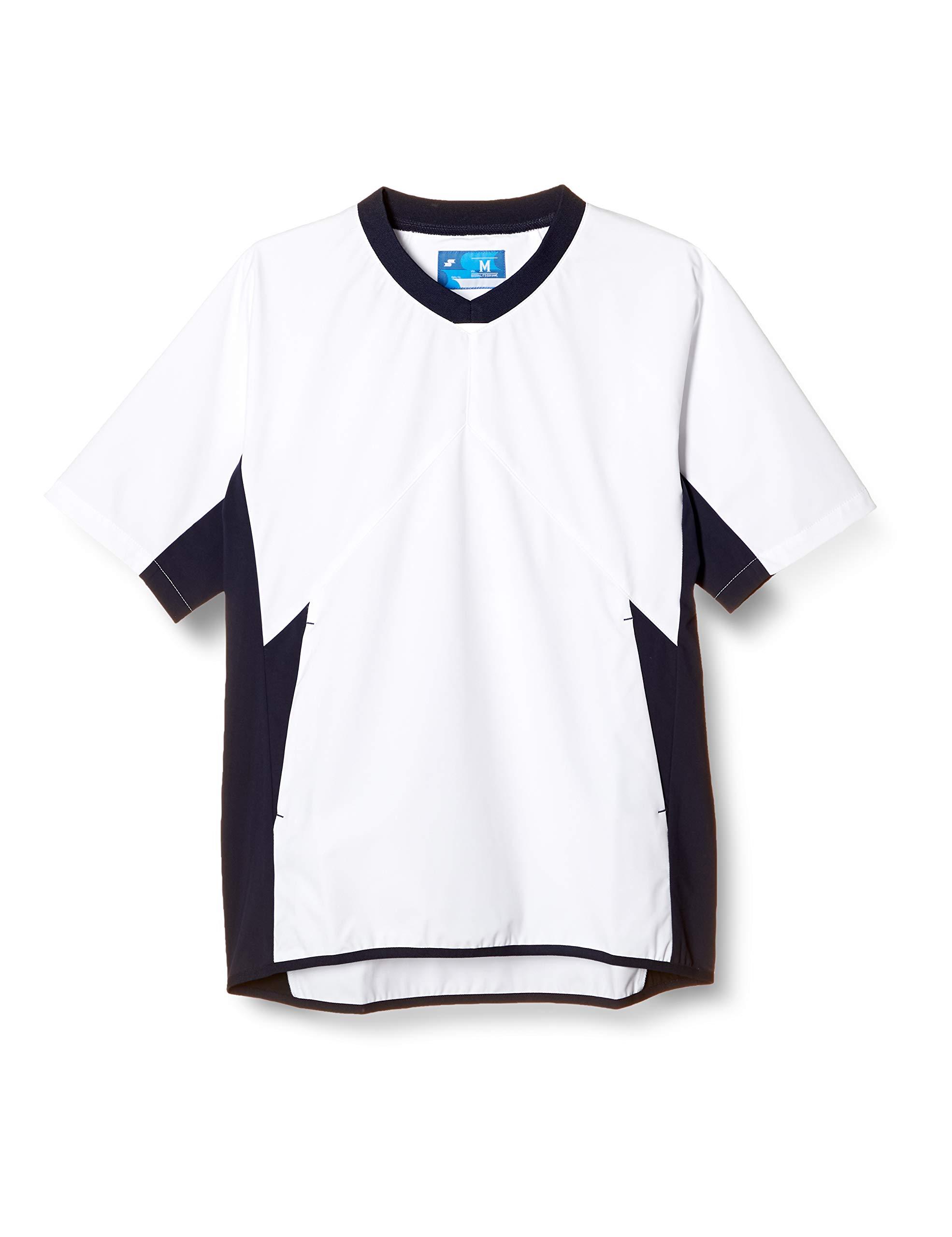 [SSK] Short Sleeve Shirt Short Sleeve V-Neck Bonding Jacket Men's White × Navy (1070) Japan S (Equivalent to Japanese Size S)