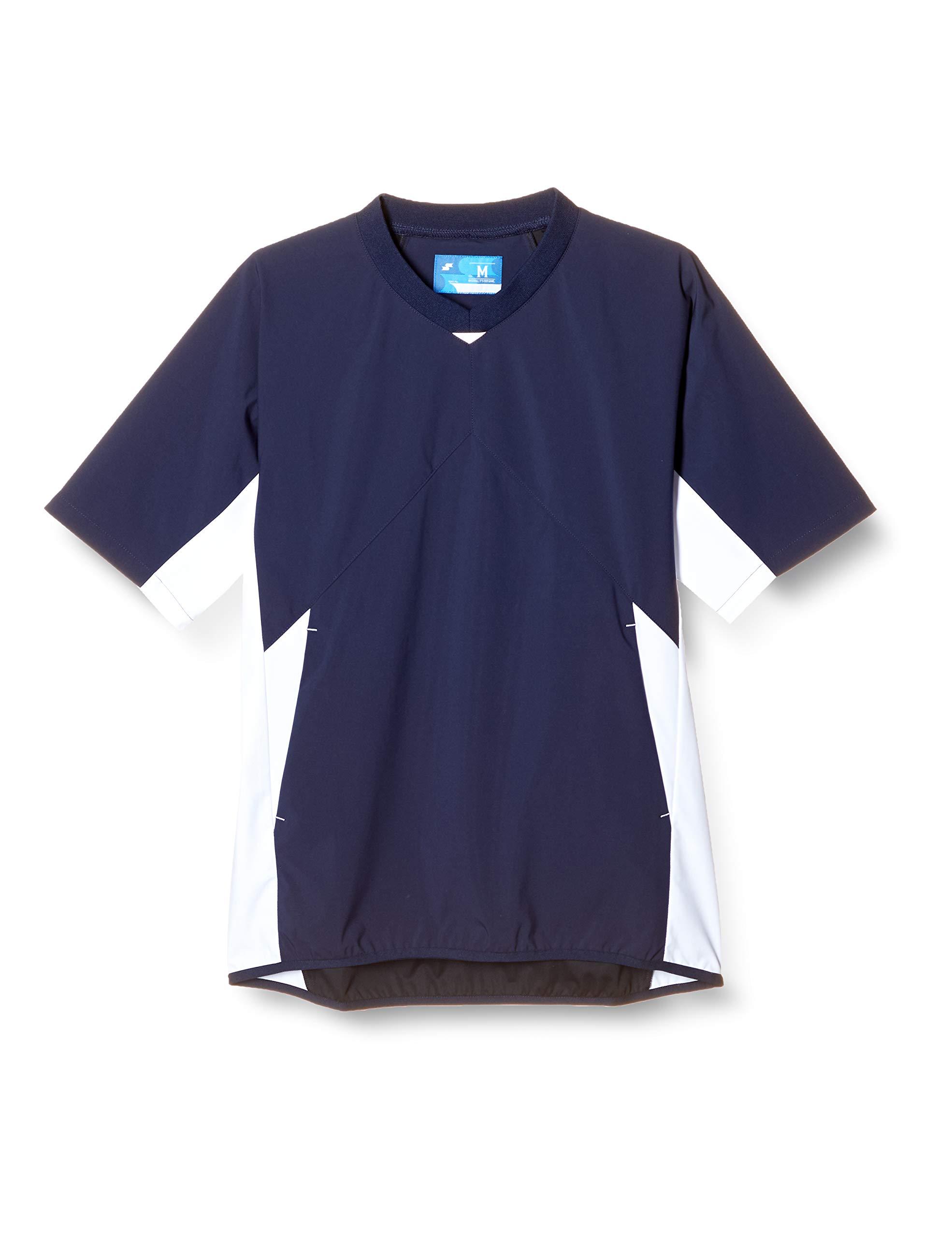 [SSK] Short Sleeve Shirt Short Sleeve V-Neck Bonding Jacket Men's Navy × White (7010) Japan S (Equivalent to Japanese Size S)