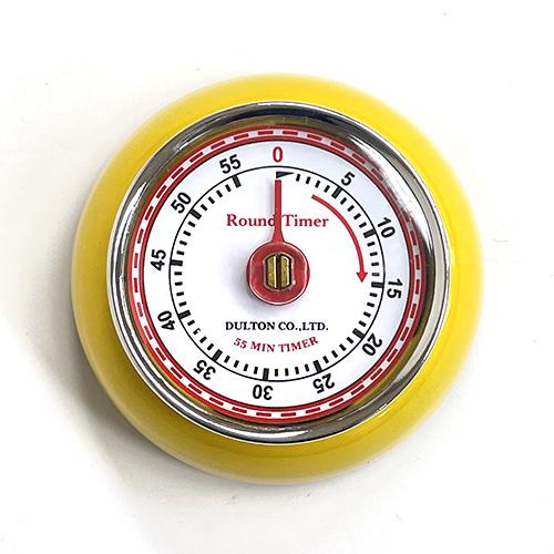 Dulton Kitchenware Kitchen Timer with Magnet Yellow Height 30 × Diameter 70mm KITCHEN TIMER YELLOW WITH MAGNET 100-189YL