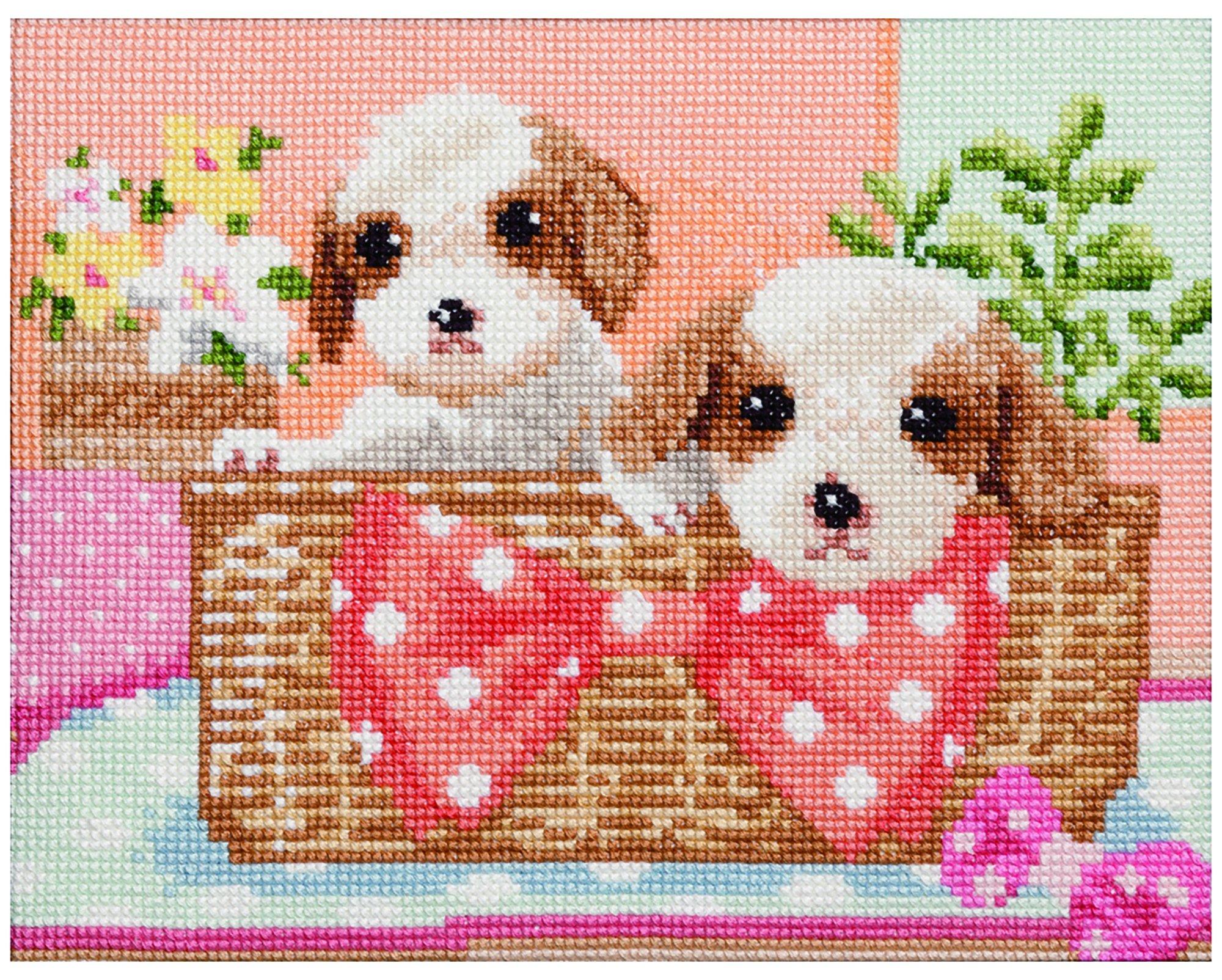 LECIEN Cross Stitch Kit Dog & Flower Cavalier 719