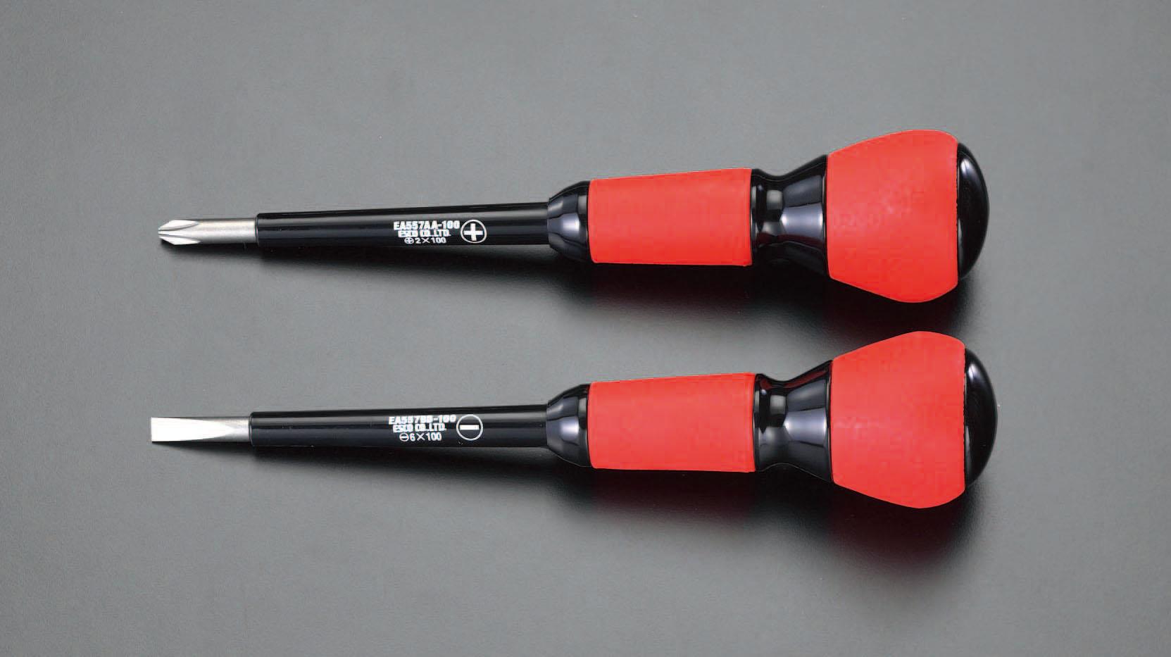 ESCO 2-Piece Set [+-] Screwdriver (Power G Insulated, Electrician's) EA557AD