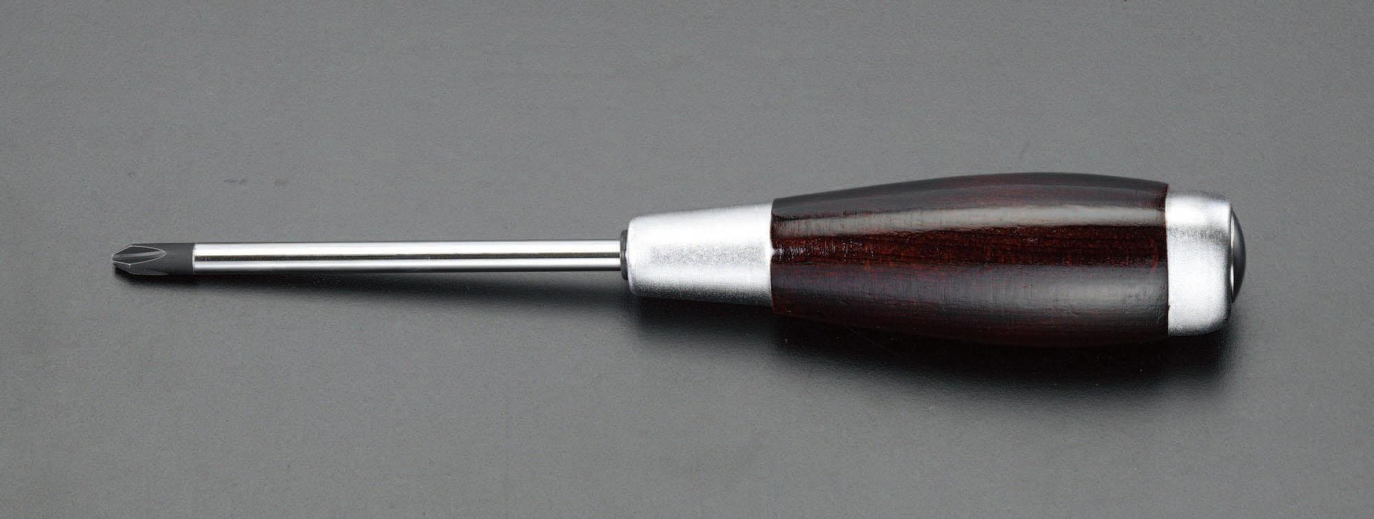 ESCO #1x75mm[+] Screwdriver (Through-Type, Wood Handle) EA557DM-1