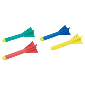 TOEI LIGHT Foam Rocket 2 (Set of 4 Colors) Approx. 45cm long × Approx. 5cm diameter Set of 4 colors (1 each: blue, green, red, yellow) For indoor and outdoor use Training for proper throwing form B2507 B2507