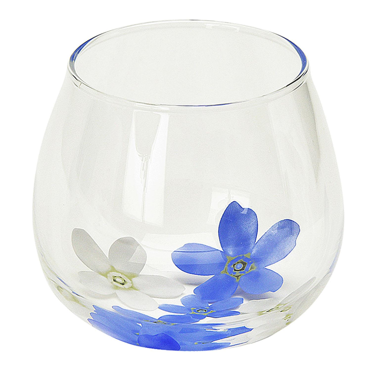 Swaying, gently swaying tumbler glass approx. 320ml FLORA Blue Star Made in Japan FY-1051B