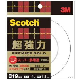 3M Scotch® Super Strong Double-Sided Tape Premier Gold Super Multi-Purpose 19mm x 4m 1 Roll SPS-19