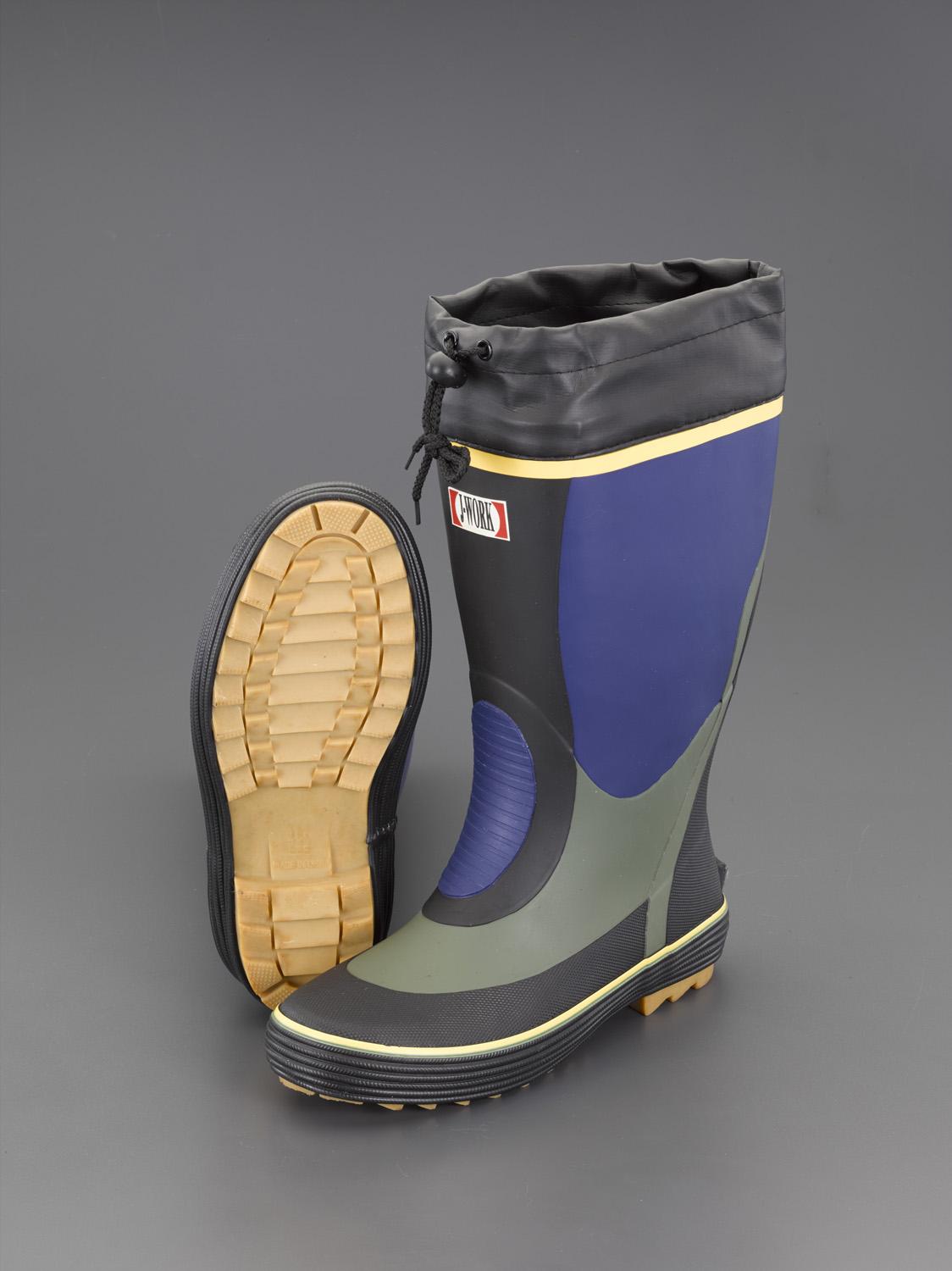 27.0cm Rain Boots (Natural Rubber, Navy)