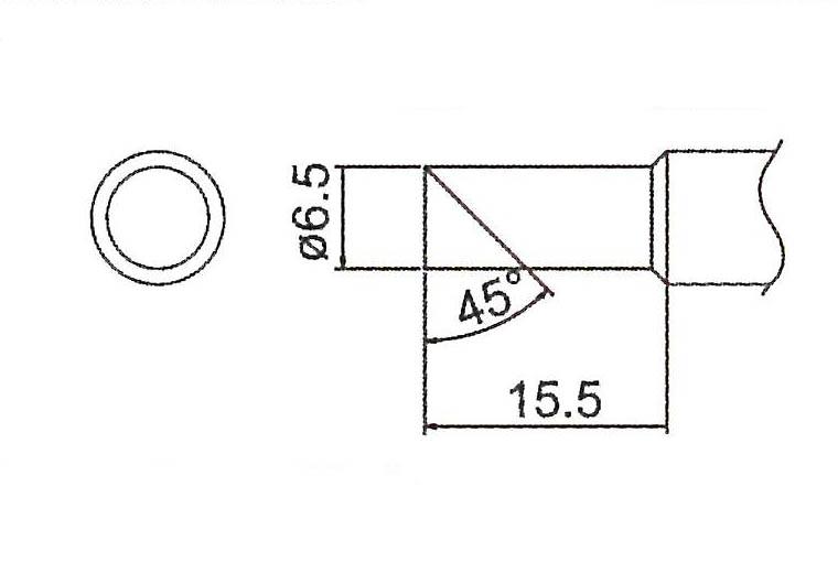 ESCO 6.5mm Diameter Soldering Tip (for EA304HD-47) EA304HD-11