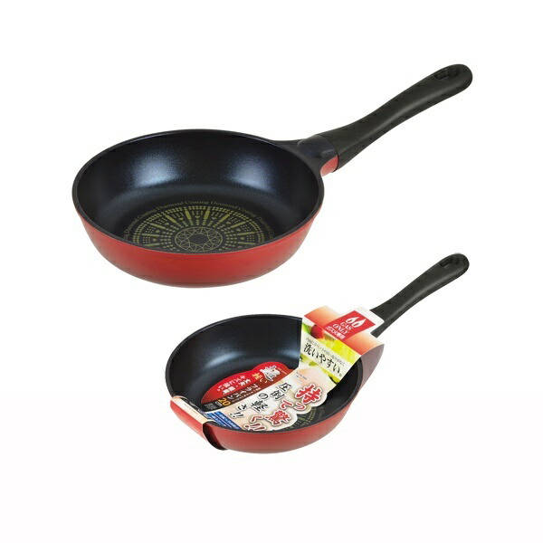 Pearl Metal Lightweight Frying Pan 20cm Gas Stove Only 3-Layer Diamond-Coated Interior Ultra-Lightweight HB-2686 Red