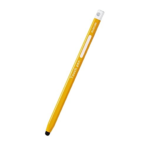 ELECOM Touch Pen Pencil-Shaped Triangular Slim Barrel Ultra-Sensitive Type (for Smartphones & Tablets) Yellow P-TPEN02SYL
