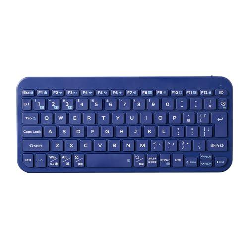 ELECOM Wireless Keyboard Bluetooth Slint Slim Pantograph 3-Device Multi-Pairing OS Auto-Detection Windows/macOS/ChromeOS/iOS/iPadOS/Android Blue TK-TM10BPBU