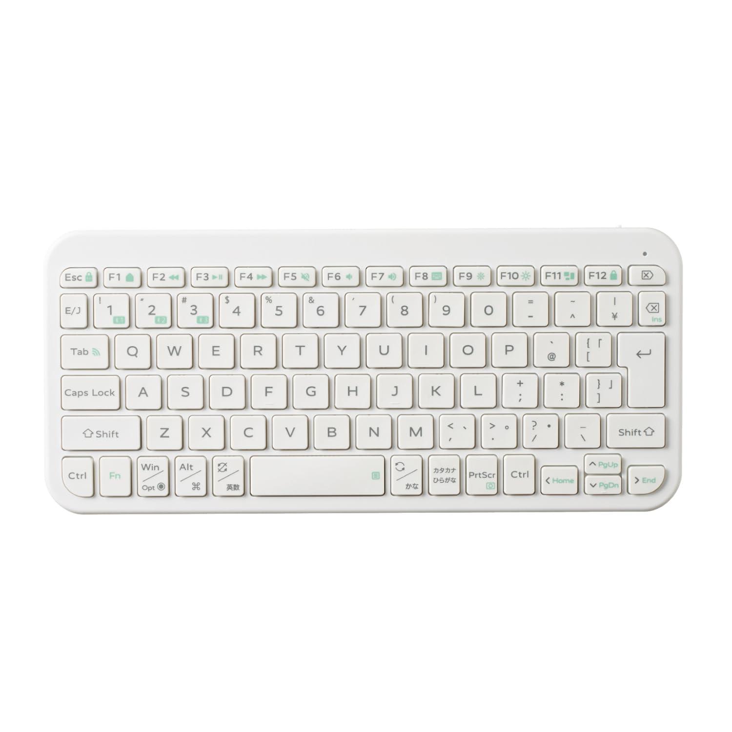 ELECOM Wireless Keyboard Bluetooth Slint Slim Pantograph 3-Device Multi-Pairing OS Auto-Detection Windows/macOS/ChromeOS/iOS/iPadOS/Android White TK-TM10BPWH