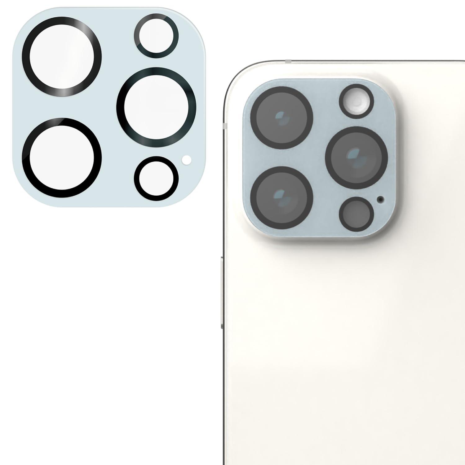 ELECOM iPhone 15 Pro/iPhone 15 Pro Max Camera Lens Cover Glass &me Cute Palette Color 10H Hardness Fingerprint-Resistant Blue PM-A23CFLLP5BU