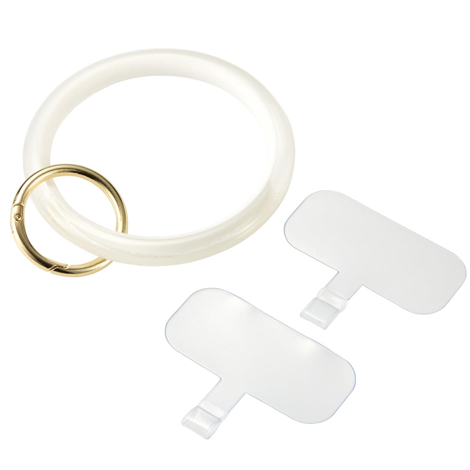 ELECOM Smartphone Strap Holder Ring Holder Sheet (2 Sheets) Drop Prevention White P-STHCRWH