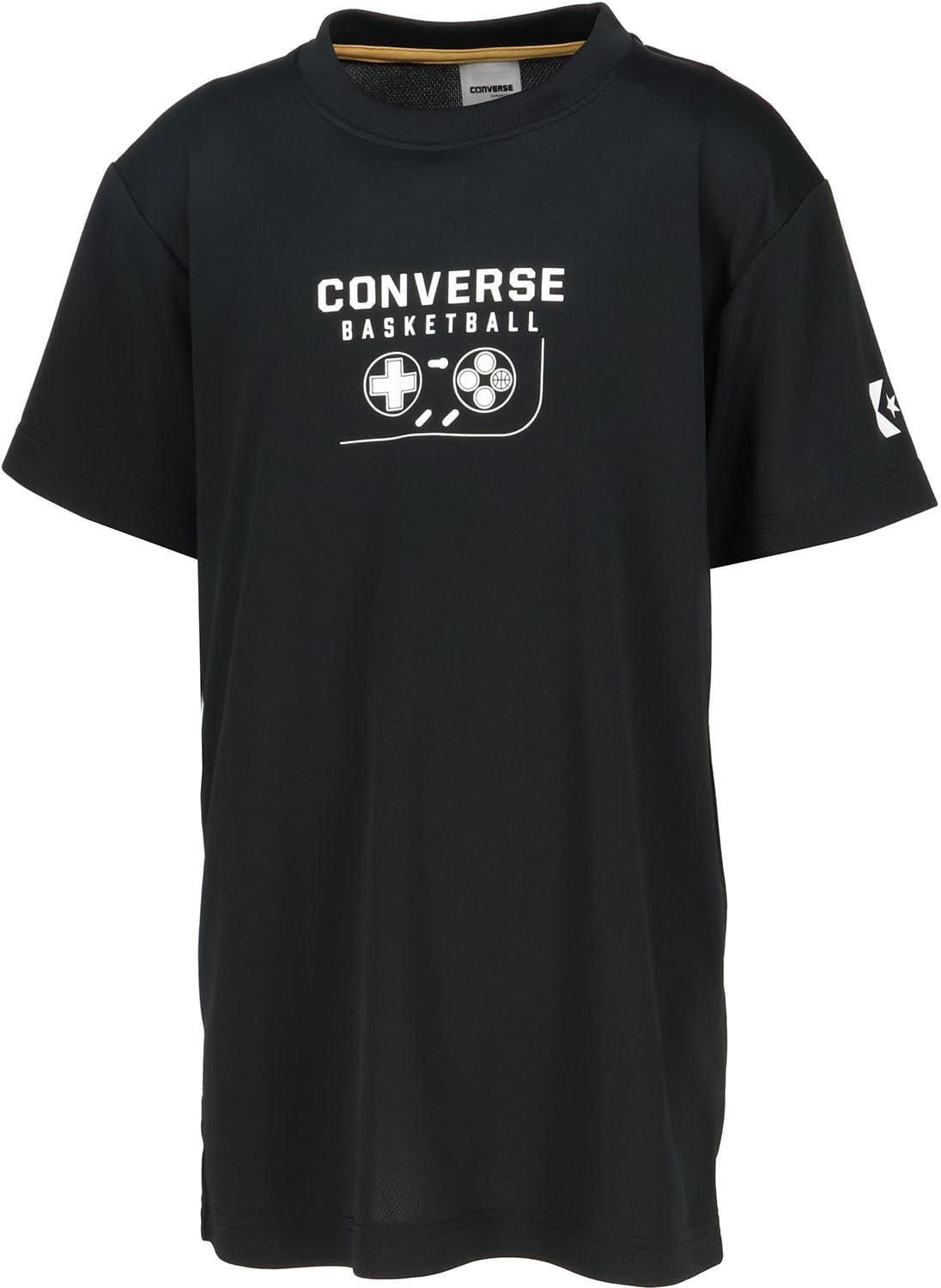 [Converse] Basketball Short-Sleeve Shirt Jr. Print T-Shirt CB451352 Kids Black × White