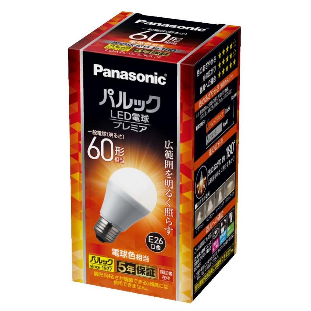 Panasonic LED Bulb Premier E26 Base 60W Equivalent Warm White (7.0W) General-Purpose Bulb Wide Beam Type Sealed Fixture Compatible LDA7LGSK6F