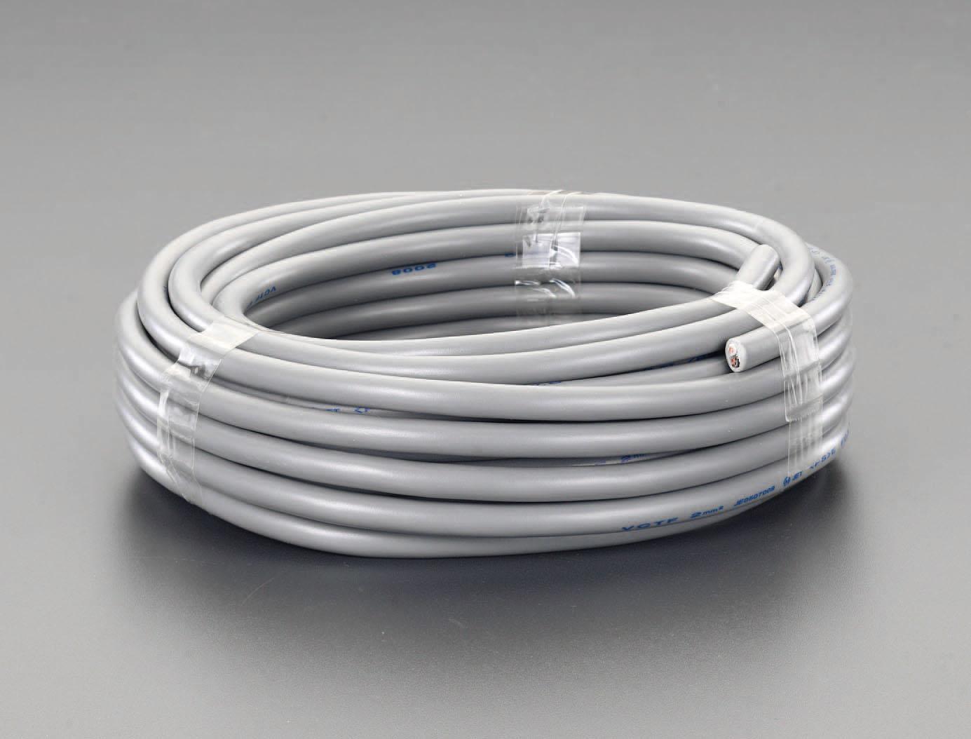 300V/7A/20m Vinyl Cable with Cable Ties (2-core/Gray)