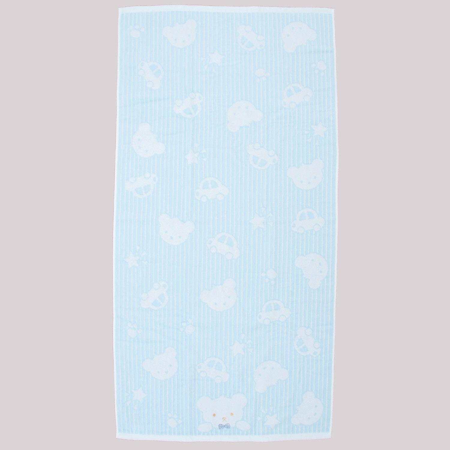 School Bear Bath Towel Sky Blue