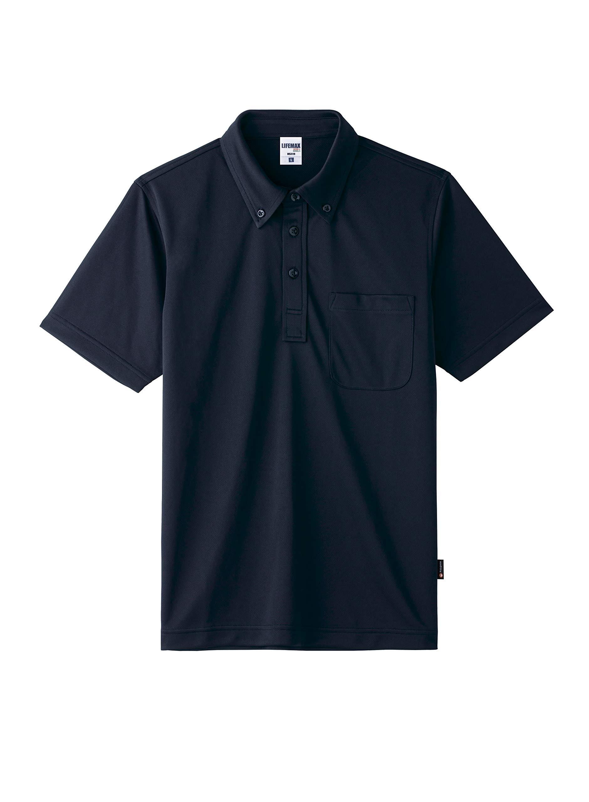 [LifeMax] Polo Shirt 4.3 oz Button-Down Dry Polo Shirt (Polygiene® Treated) MS3119 Navy L