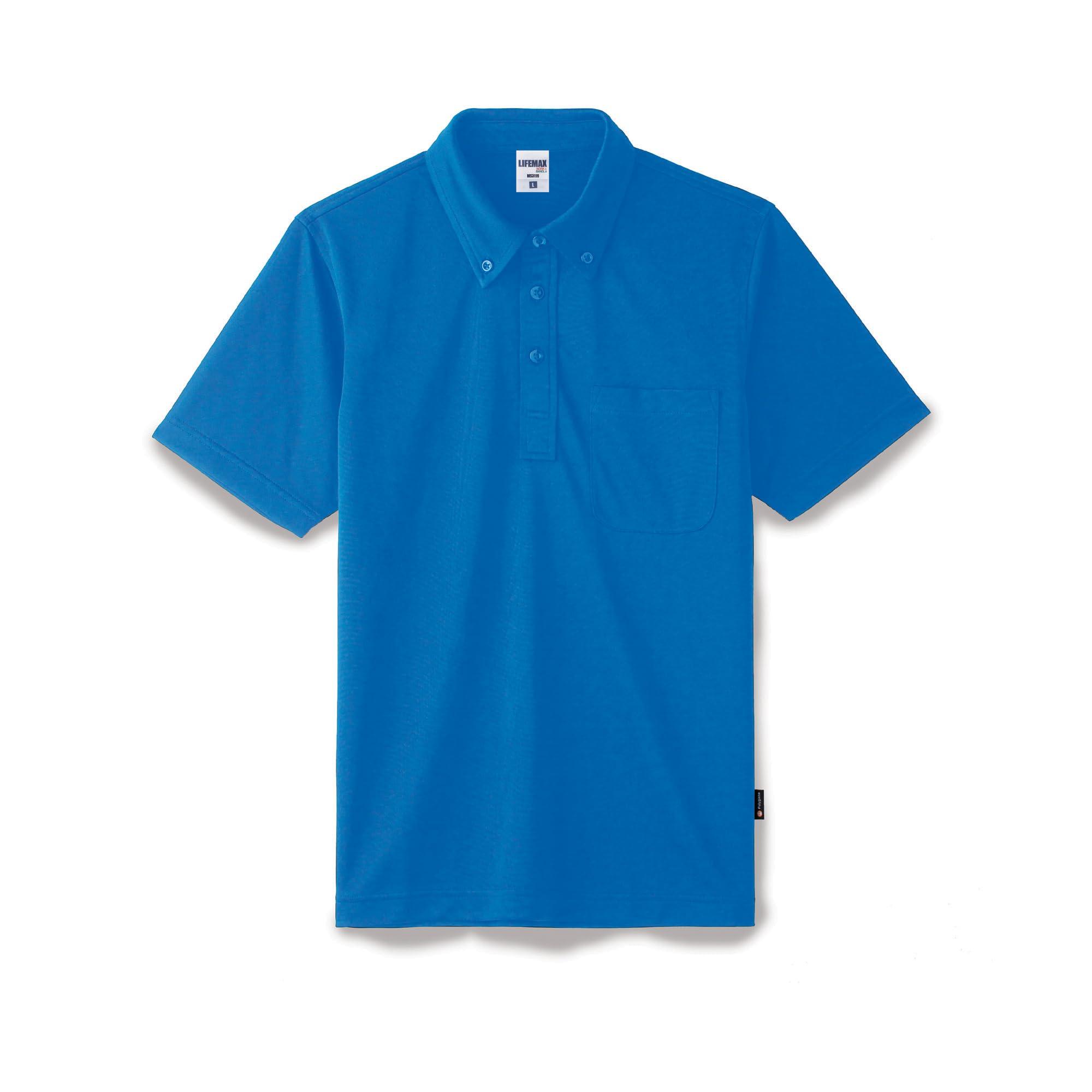 [LifeMax] 4.3 oz Button-Down Dry Polo Shirt (Polygiene® Treated) MS3119 Royal Blue SS