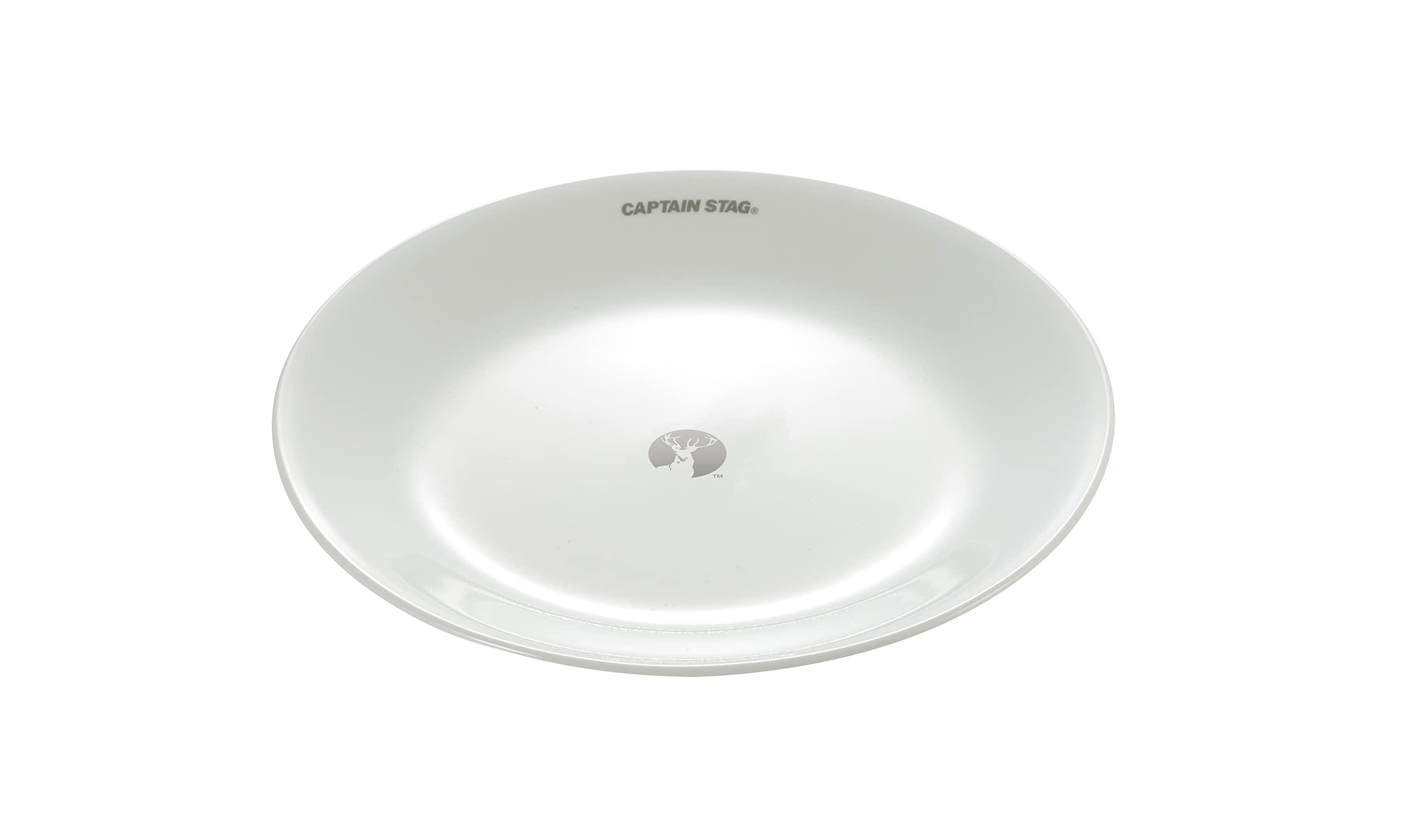 CAPTAIN STAG CS×Corelle Tableware Plate 21.5cm Shatter-Resistant Lightweight Microwave-Safe Oven-Safe Dishwasher-Safe White UH-552 Outer Diameter 215mm × Height 20mm