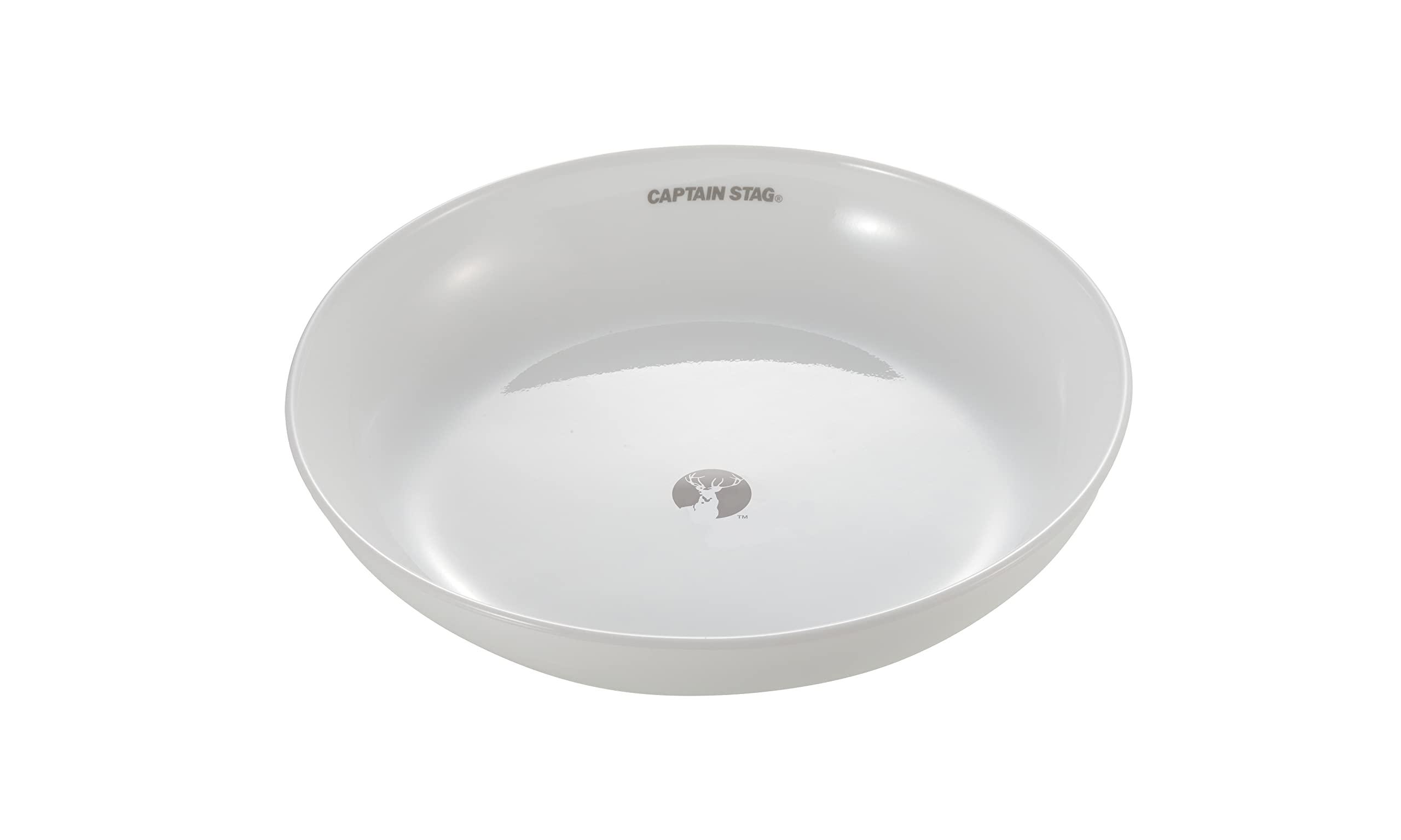 CAPTAIN STAG CS×Corelle Tableware Plate Meal Plate 21.5cm Shatter-Resistant Lightweight Microwave-Safe Oven-Safe Dishwasher-Safe White UH-555