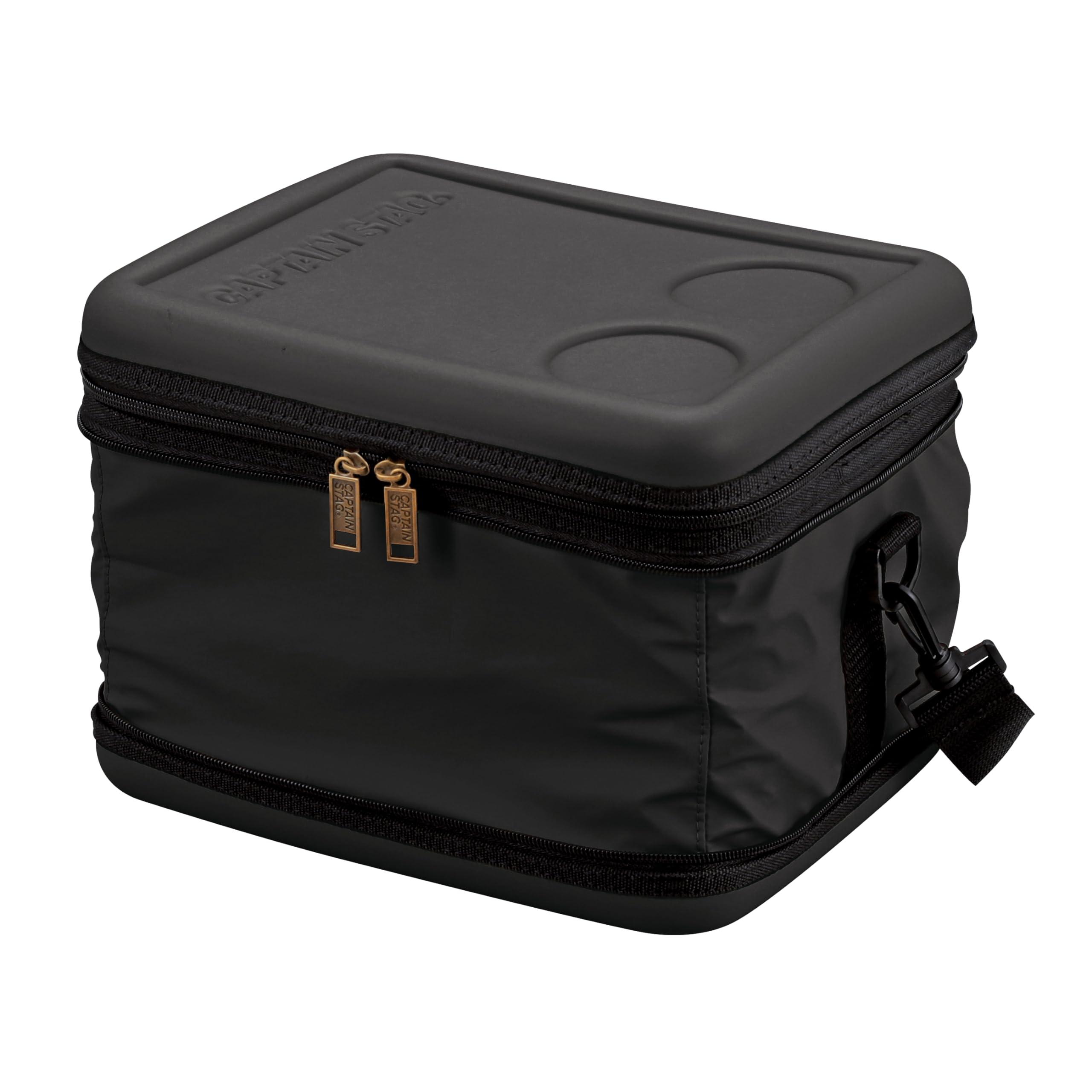 CAPTAIN STAG Insulated Cooler Bag Super Cold Cooler Bag 12L Capacity Foldable for Storage Matte Black UE-643