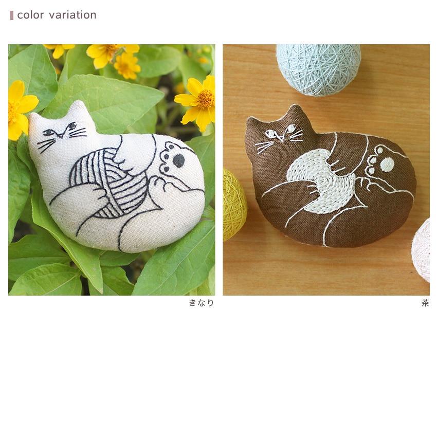 Piece Nekogao Embroidery Brooch Kit Belly Up Pre-printed Pattern