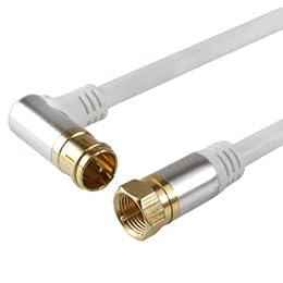 5-Pack HORIC Antenna Cable 5m White Aluminum Head L-Shaped Plug/Screw-Type Connector AC50-383WHX5