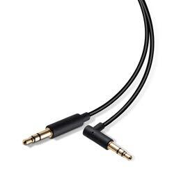5-Pack Set Elecom AUX Cable φ3.5mm Male-φ3.5mm Male (L-Shaped) Slim 1.0m Black AX-35ML10BKX5