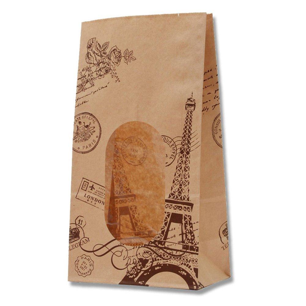 Shimojima Heiko Paper Bag with Window No.6 Travel Stamp 15x9x28cm 50 Sheets 004081600