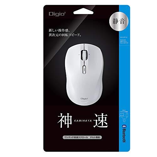 Digio2 Mouse High-Speed Scroll Bluetooth Compact Silent Blue LED White 48500