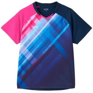 [VICTUS] Table Tennis Uniform J.T.T.A. (Japan Table Tennis Association) Official Sweat-Wicking Quick-Dry Unisex Gradient Check Game Shirt Navy L 612501