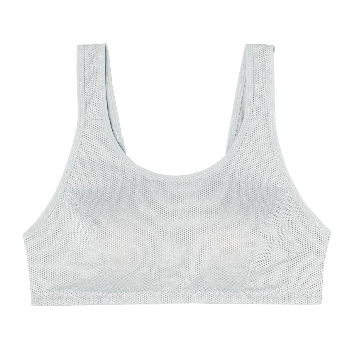 [Atsugi] Sports Bra [Hijuni] Less See-Through Sports Quick-Dry Stretch Mesh Pullover Style 93208AS Girls Gray