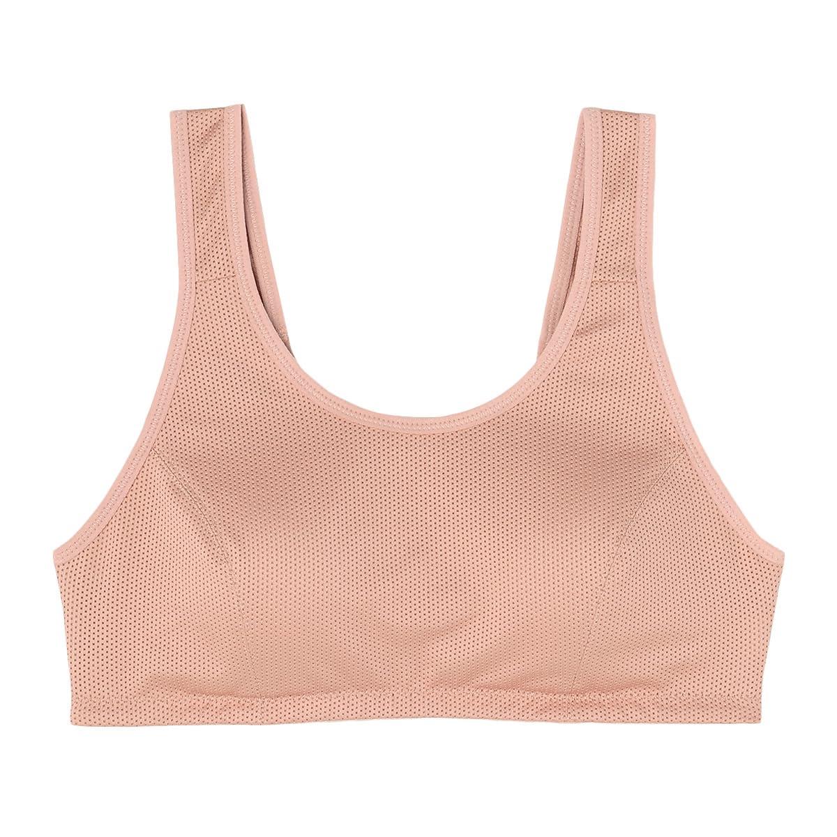 [Atsugi] Sports Bra [Hijuni] Less See-Through Sports Quick-Dry Stretch Mesh Pullover Style 93208AS Girls Apricot