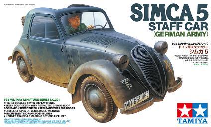 TAMIYA 1/35 Military Miniature Series No.321 German Army Staff Car Simca 5 Plastic Model Kit 35321
