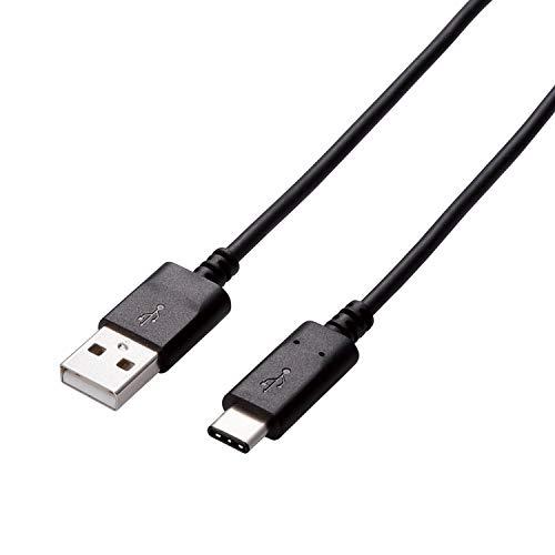 ELECOM USB Cable Type C (USB A to USB C) 1.5m USB 2.0 Certified 3A Output Max 480Mbps Black U2C-AC15NBK