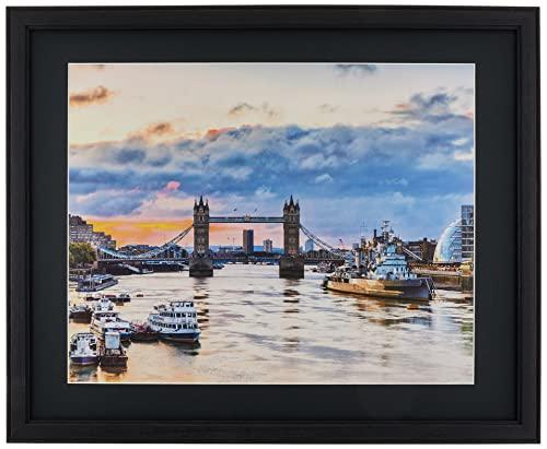 Kenko Picture Frame Cosmos Half-Size Wooden Frame with Front Acrylic Panel Black MCM-H-BK