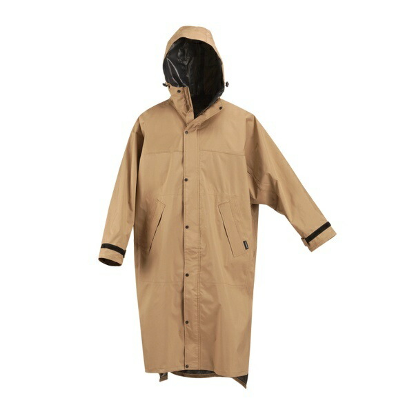 [Piraku] Rain Poncho Cycle Mode High Poncho Water-Repellent Waterproof Beige Free Size