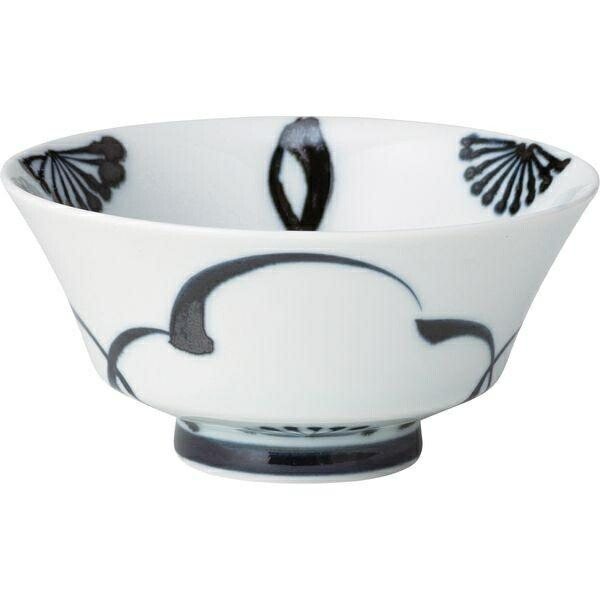 Saikai Pottery Rice Bowl, Sometsuke M, Hasami Ware, Suehiro Bowl, Plum Blossom Pattern, 18156