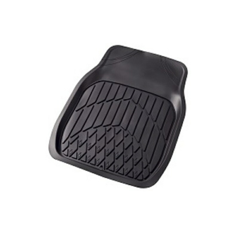 BONFORM Car Mat 3D Glanz Standard Car Front 1 Piece Waterproof Machine Washable Anti-Slip Treatment 48x65cm Black 6395-01BK