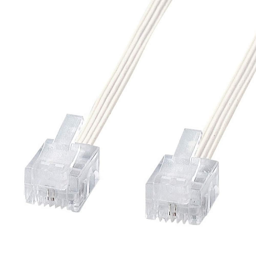 Sanwa Supply Soft Slim Cable (White) 7m TEL-S2-7N2