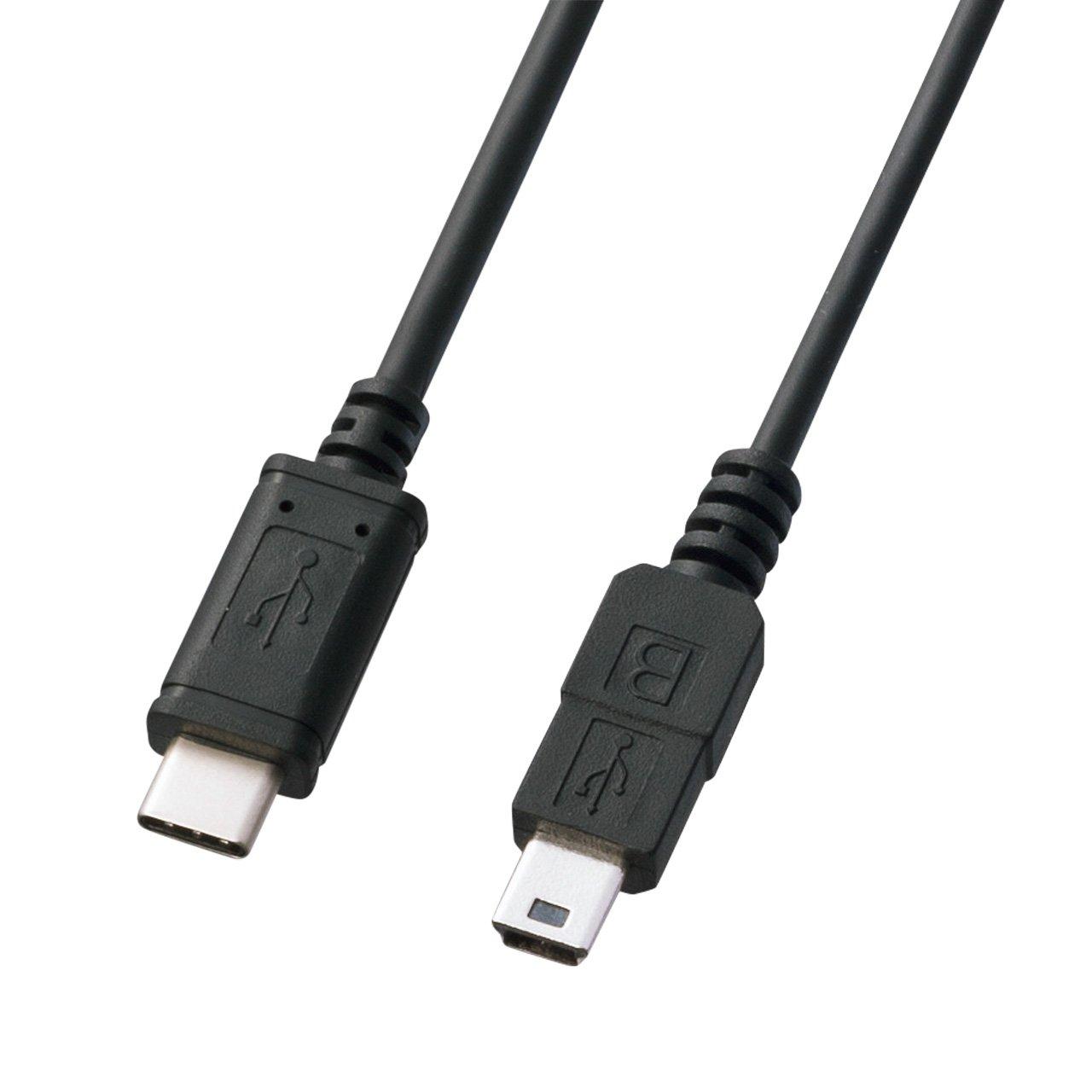 Sanwa Supply USB 2.0 Type-C to miniB Cable 2m KU-CMB20 Black