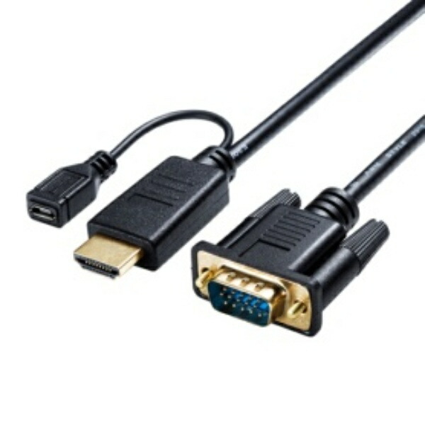 Sanwa Supply HDMI to VGA Conversion Adapter Cable (HDMI Male to Mini D-Sub 15-pin Male) 3m Black KM-HD24V30