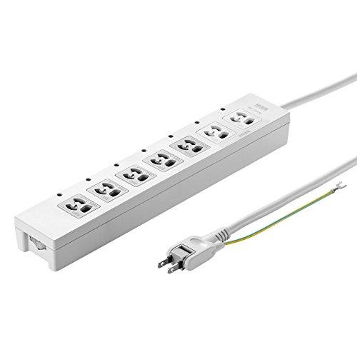 Sanwa Supply Power Strip with 5-Outlet Interlocking Central Switch + Surge Protector, 3P, 7 Outlets, 5m TAP-F37-5CLK
