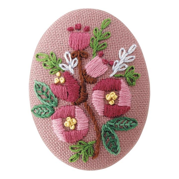Olimpas Silk French Embroidery Brooch Kit K9080 Pink